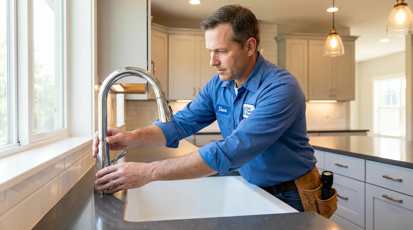Kitchen faucet installation by Johns Plumbing LLC in Rogersville